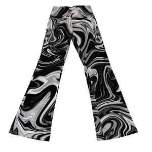 Hosbjerg Pant Women's Small Black/White Vilma Paloma Flared Stretch Marble Print